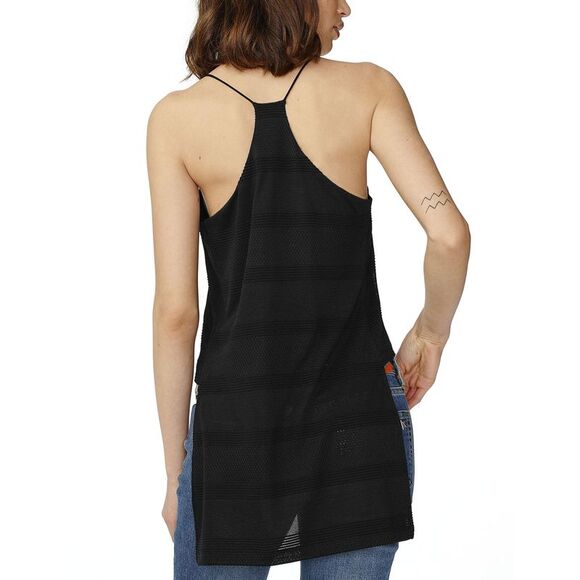 A|X Armani Exchange Womens Mesh High-Low Cami X-Small Black - Picture 3 of 4